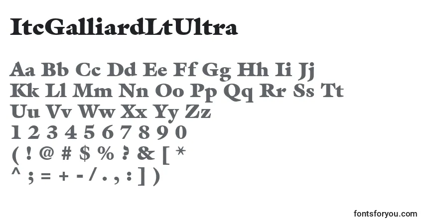 Fuente ItcGalliardLtUltra - alfabeto, números, caracteres especiales