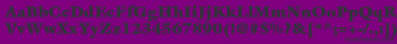 フォントItcGalliardLtUltra – 紫の背景に黒い文字