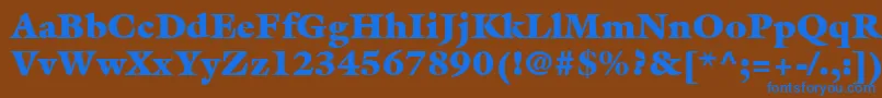 フォントItcGalliardLtUltra – 茶色の背景に青い文字