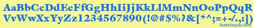 ItcGalliardLtUltra Font – Blue Fonts on Yellow Background