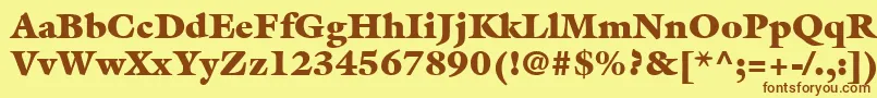 More about ItcGalliardLtUltra Font ItcGalliardLtUltra Font – Brown Fonts on Yellow Background