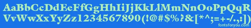 ItcGalliardLtUltra Font – Green Fonts on Blue Background