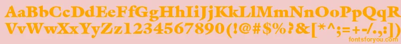 ItcGalliardLtUltra-Schriftart – Orangefarbene Schriften auf rosa Hintergrund