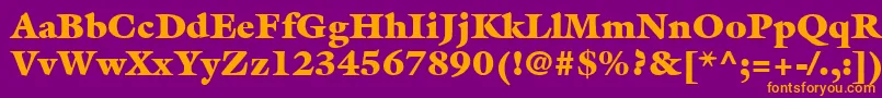 ItcGalliardLtUltra Font – Orange Fonts on Purple Background