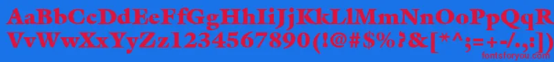 ItcGalliardLtUltra Font – Red Fonts on Blue Background