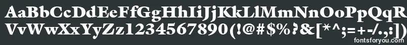 フォントItcGalliardLtUltra – 黒い背景に白い文字