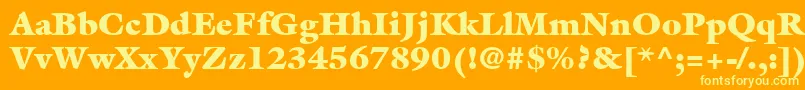 ItcGalliardLtUltra-Schriftart – Gelbe Schriften auf orangefarbenem Hintergrund