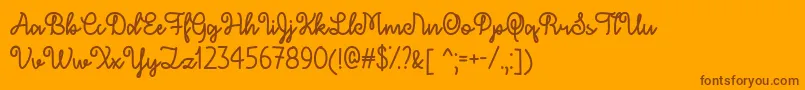 DecemberSkyTtf-Schriftart – Braune Schriften auf orangefarbenem Hintergrund