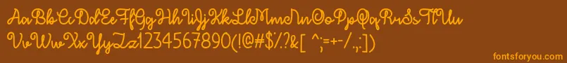 DecemberSkyTtf-Schriftart – Orangefarbene Schriften auf braunem Hintergrund