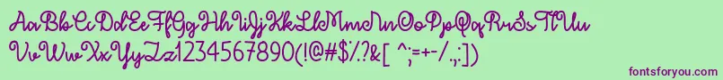DecemberSkyTtf Font – Purple Fonts on Green Background