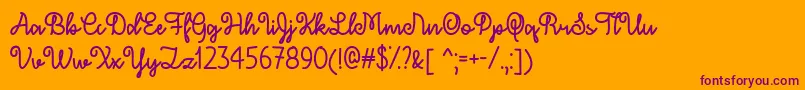 DecemberSkyTtf Font – Purple Fonts on Orange Background