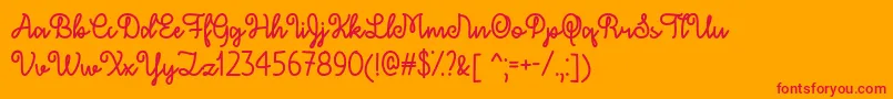 DecemberSkyTtf-Schriftart – Rote Schriften auf orangefarbenem Hintergrund