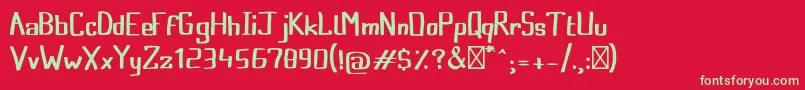 フォントFroggyprincessRegular – 赤い背景に緑の文字