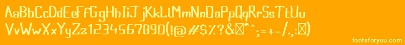 Czcionka FroggyprincessRegular – żółte czcionki na pomarańczowym tle