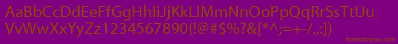 MyriadWebPro-fontti – ruskeat fontit violetilla taustalla