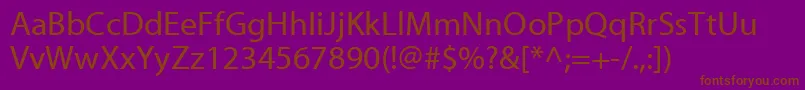 フォントMyriadWebPro – 紫色の背景に茶色のフォント