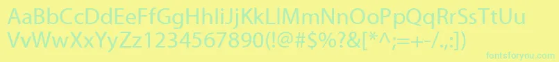 MyriadWebPro Font – Green Fonts on Yellow Background