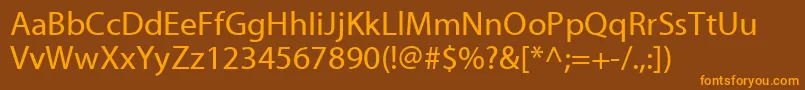 MyriadWebPro Font – Orange Fonts on Brown Background