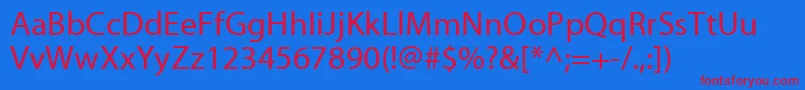 MyriadWebPro Font – Red Fonts on Blue Background