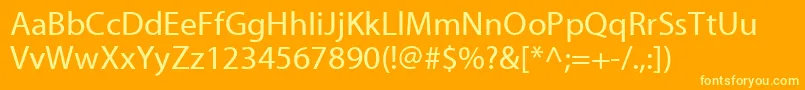 MyriadWebPro Font – Yellow Fonts on Orange Background