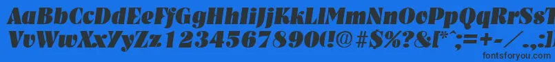 NashvilleHeavyita Font – Black Fonts on Blue Background