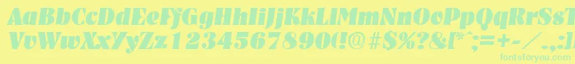 NashvilleHeavyita Font – Green Fonts on Yellow Background