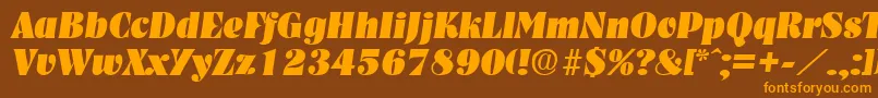 NashvilleHeavyita Font – Orange Fonts on Brown Background