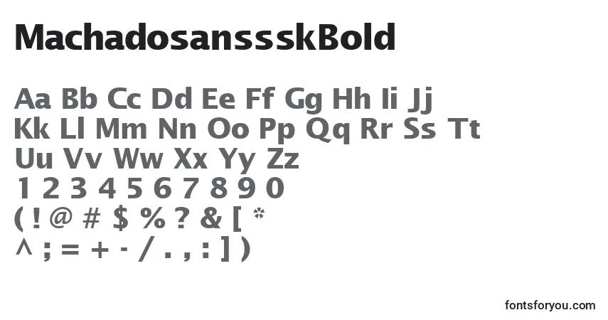 A fonte MachadosanssskBold – alfabeto, números, caracteres especiais