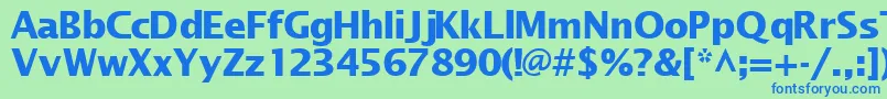 MachadosanssskBold-fontti – siniset fontit vihreällä taustalla