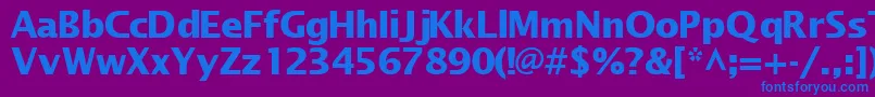 MachadosanssskBold-Schriftart – Blaue Schriften auf violettem Hintergrund