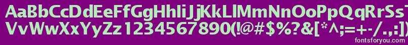 MachadosanssskBold-fontti – vihreät fontit violetilla taustalla