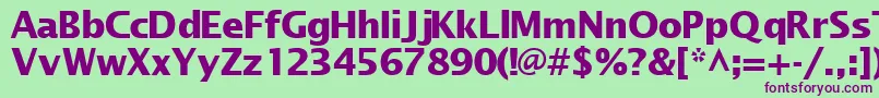 MachadosanssskBold-fontti – violetit fontit vihreällä taustalla
