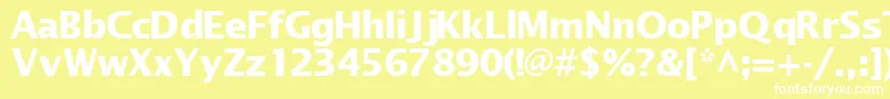 Шрифт MachadosanssskBold – белые шрифты на жёлтом фоне