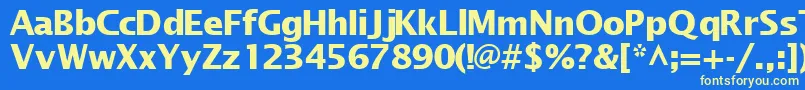 Шрифт MachadosanssskBold – жёлтые шрифты на синем фоне
