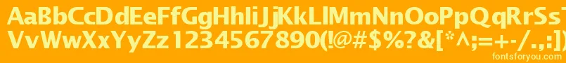 MachadosanssskBold-fontti – keltaiset fontit oranssilla taustalla