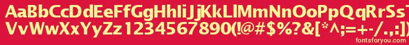 Шрифт MachadosanssskBold – жёлтые шрифты на красном фоне