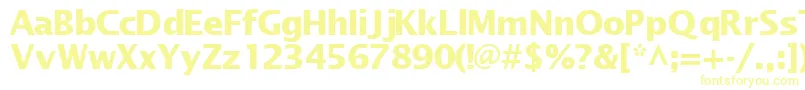 フォントMachadosanssskBold – 白い背景に黄色の文字