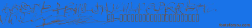 Pwsignaturetwo Font – Brown Fonts on Blue Background