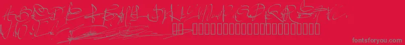 Pwsignaturetwo Font – Gray Fonts on Red Background
