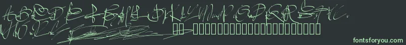 フォントPwsignaturetwo – 黒い背景に緑の文字