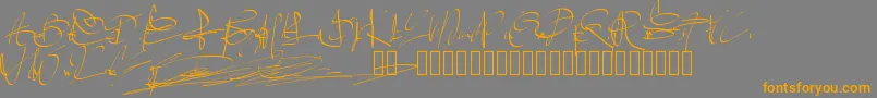 Pwsignaturetwo-Schriftart – Orangefarbene Schriften auf grauem Hintergrund