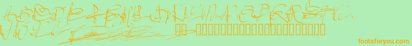 Pwsignaturetwo Font – Orange Fonts on Green Background