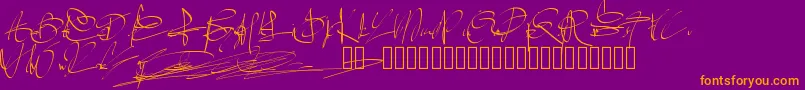 Pwsignaturetwo Font – Orange Fonts on Purple Background