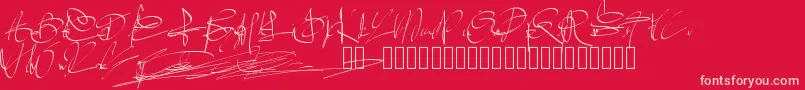 Pwsignaturetwo Font – Pink Fonts on Red Background