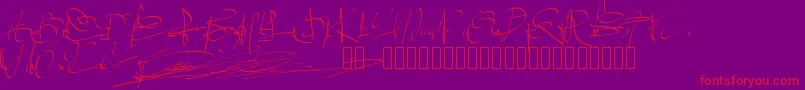 Pwsignaturetwo-Schriftart – Rote Schriften auf violettem Hintergrund