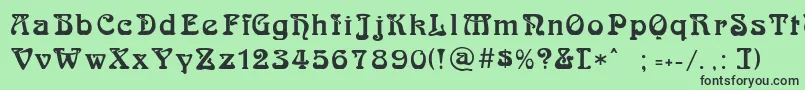 フォントBocklin – 緑の背景に黒い文字