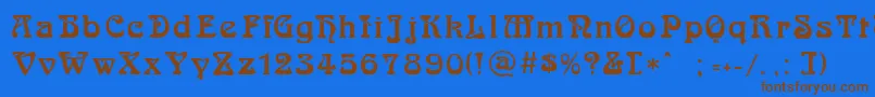 Bocklin Font – Brown Fonts on Blue Background