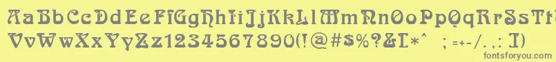 フォントBocklin – 黄色の背景に灰色の文字