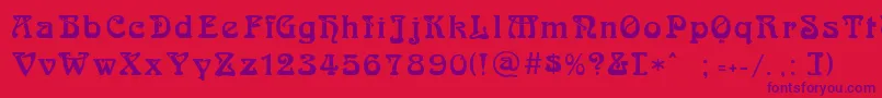 Bocklin Font – Purple Fonts on Red Background