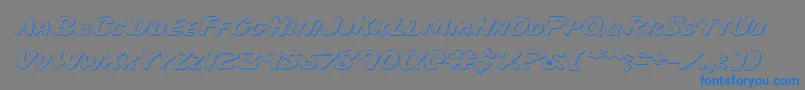 MissAmandaShadowItalexp Font – Blue Fonts on Gray Background